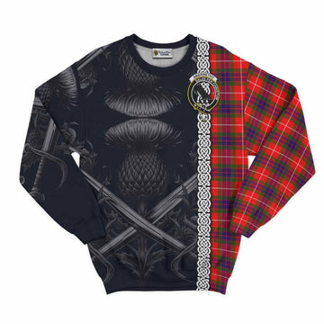 Abernethy Tartan Sweatshirt with Family Crest Cross Sword Thistle Celtic Vibes Unisex - Tartan Vibes Clothing