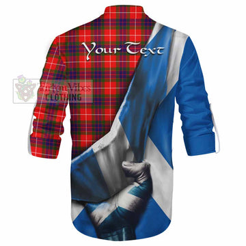 Abernethy Tartan Ghillie Kilt Shirt with Family Crest Scotland Patriotic Style - Tartan Vibes Clothing