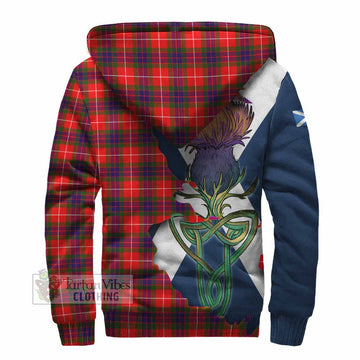 Tartan Vibes Clothing Abernethy Tartan Family Crest Sherpa Hoodie Scottish Thistle Celtic Inspired