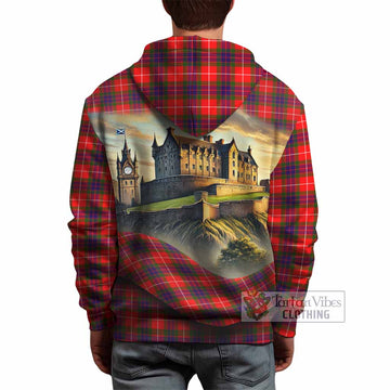 Abernethy Tartan Family Crest Hoodie with Scottish Ancient Castle Style - Tartan Vibes Clothing