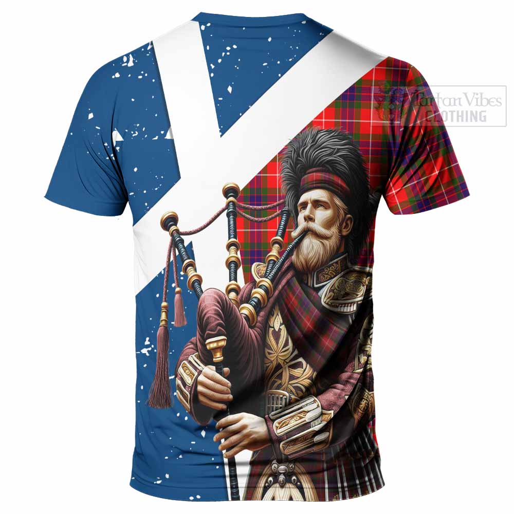 Abernethy Tartan T-Shirt with Family Crest Scottish Bagpiper Vibes - Tartan Vibes Clothing