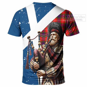 Abernethy Tartan T-Shirt with Family Crest Scottish Bagpiper Vibes - Tartan Vibes Clothing