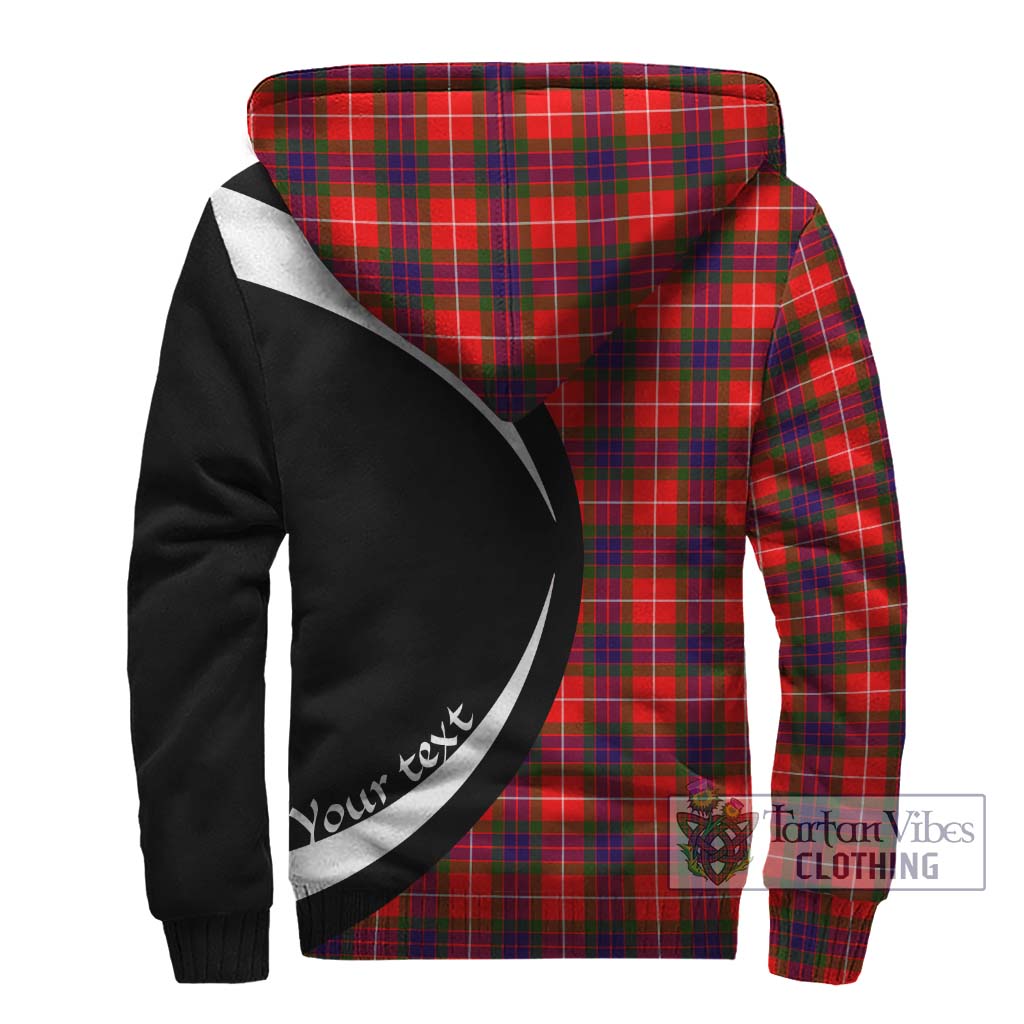 Abernethy Tartan Sherpa Hoodie with Family Crest Circle Style - Tartan Vibes Clothing