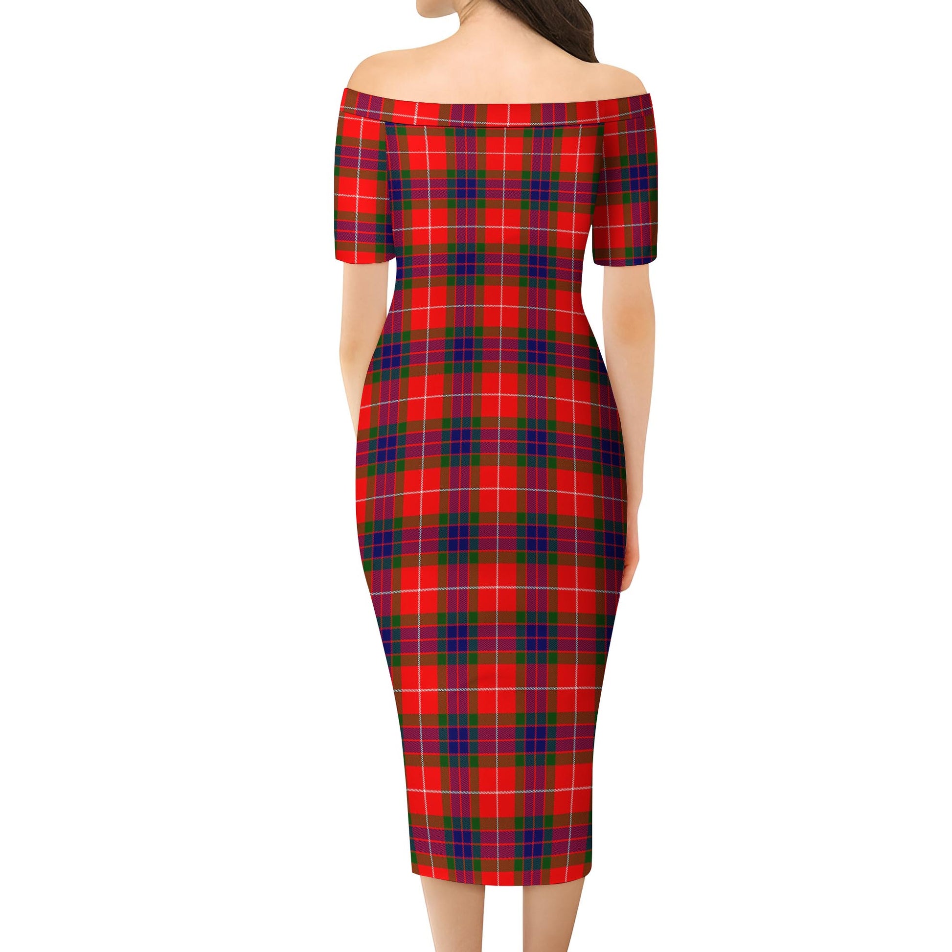 Abernethy Tartan Off Shoulder Lady Dress - Tartanvibesclothing