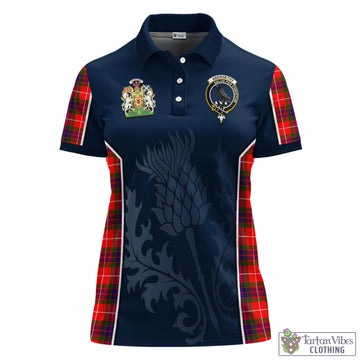Abernethy Tartan Women's Polo Shirt with Family Crest and Scottish Thistle Vibes Sport Style