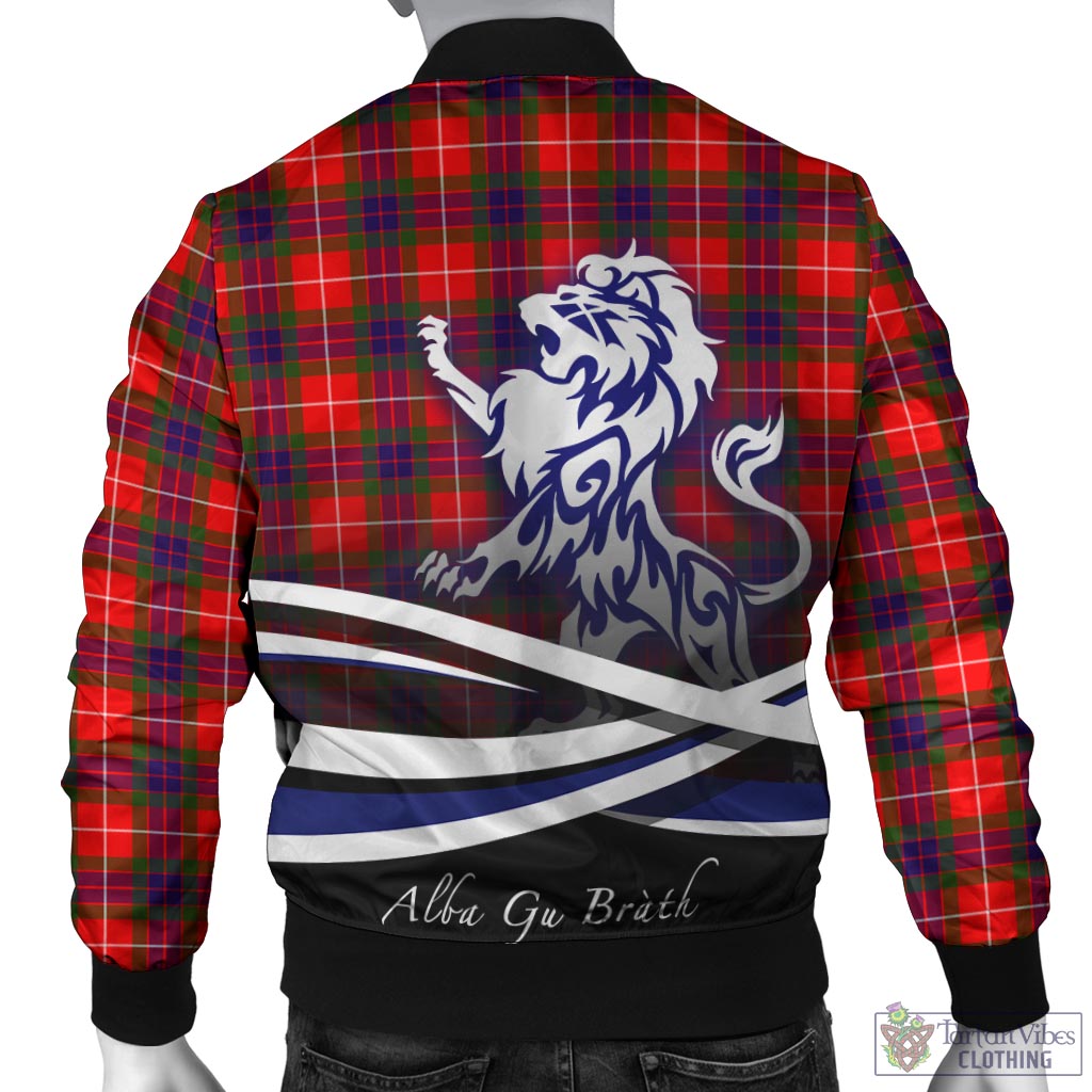Tartan Vibes Clothing Abernethy Tartan Bomber Jacket with Alba Gu Brath Regal Lion Emblem