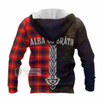 Abernethy Tartan Family Crest Knitted Hoodie Alba Gu Brath Be Brave Lion Ancient Style
