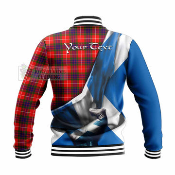 Abernethy Tartan Baseball Jacket with Family Crest Scotland Patriotic Style - Tartan Vibes Clothing