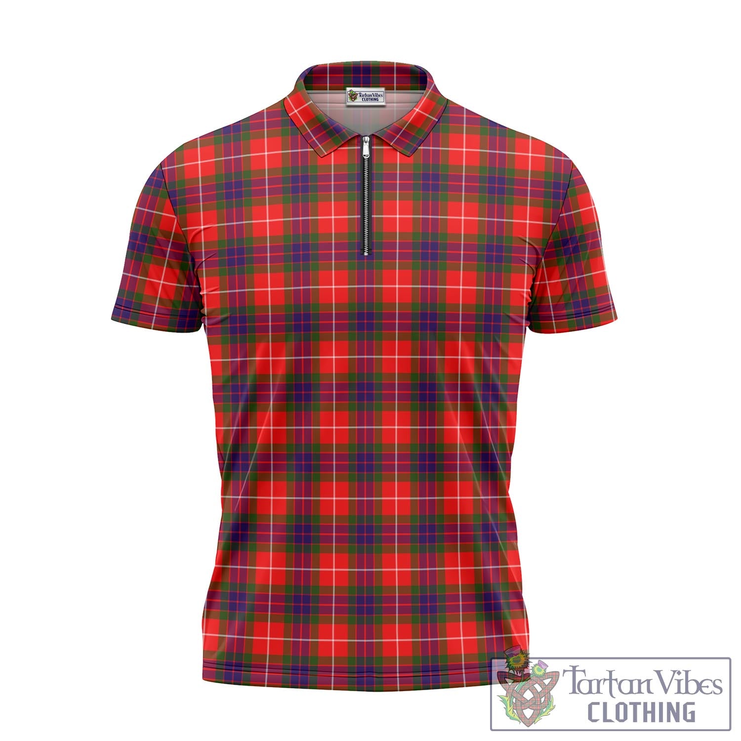 Tartan Vibes Clothing Abernethy Tartan Zipper Polo Shirt