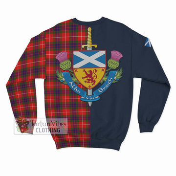 Abernethy Tartan Sweatshirt Alba with Scottish Lion Royal Arm Half Style - Tartan Vibes Clothing