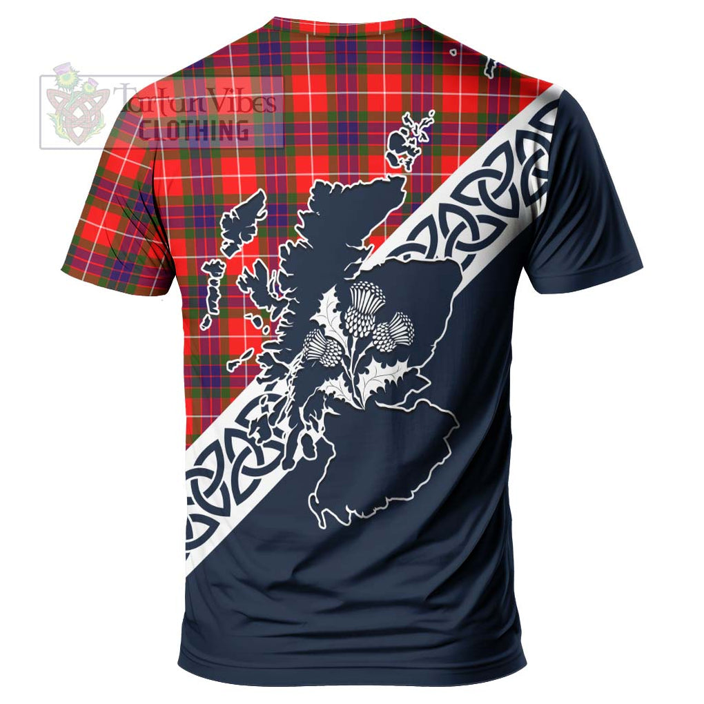 Abernethy Tartan T-Shirt Featuring Thistle and Scotland Map - Tartanvibesclothing Store
