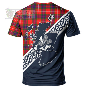 Abernethy Tartan T-Shirt Featuring Thistle and Scotland Map - Tartanvibesclothing Store