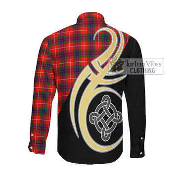 Abernethy Tartan Long Sleeve Button Shirt with Family Crest and Celtic Symbol Style Men's Shirt - Tartan Vibes Clothing
