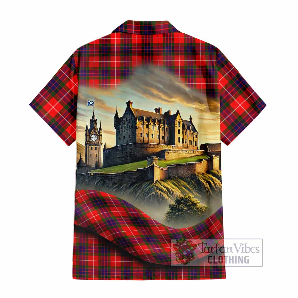 Abernethy Tartan Family Crest Hawaiian Shirt with Scottish Ancient Castle Style - Tartan Vibes Clothing