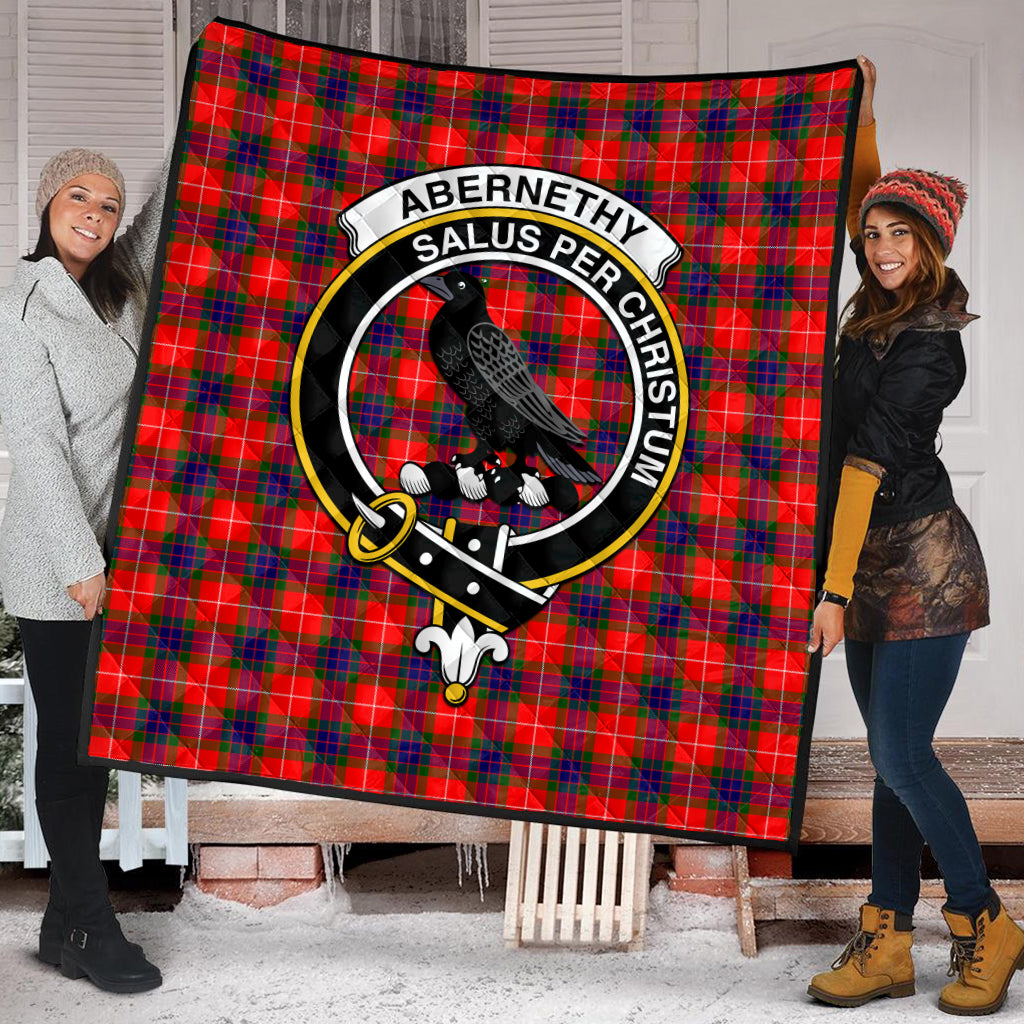 Abernethy Tartan Quilt with Family Crest - Tartanvibesclothing