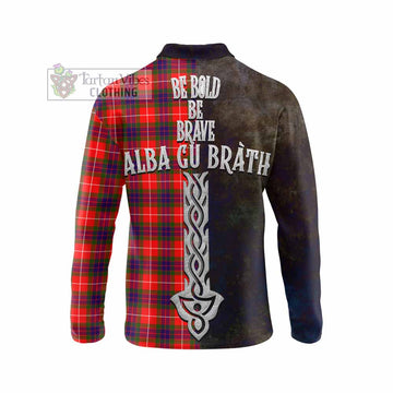 Abernethy Tartan Family Crest Long Sleeve Polo Shirt Alba Gu Brath Be Brave Lion Ancient Style