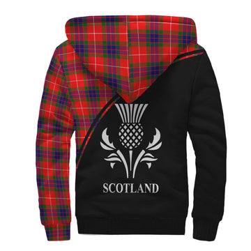 Abernethy Tartan Sherpa Hoodie with Family Crest Curve Style - Tartanvibesclothing