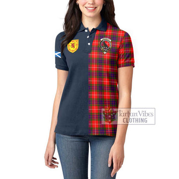 Abernethy Tartan Women's Polo Shirt Alba with Scottish Lion Royal Arm Half Style - Tartan Vibes Clothing