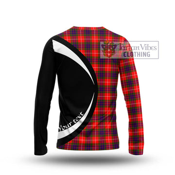 Abernethy Tartan Long Sleeve T-Shirt with Family Crest Circle Style - Tartan Vibes Clothing