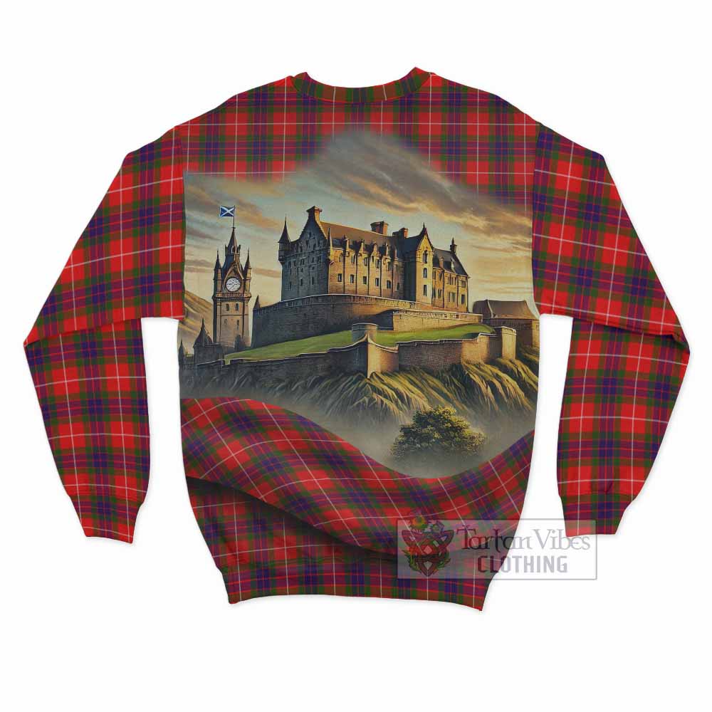 Abernethy Tartan Family Crest Sweatshirt with Scottish Ancient Castle Style - Tartan Vibes Clothing