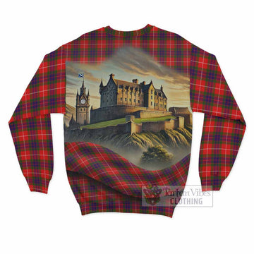 Abernethy Tartan Family Crest Sweatshirt with Scottish Ancient Castle Style - Tartan Vibes Clothing