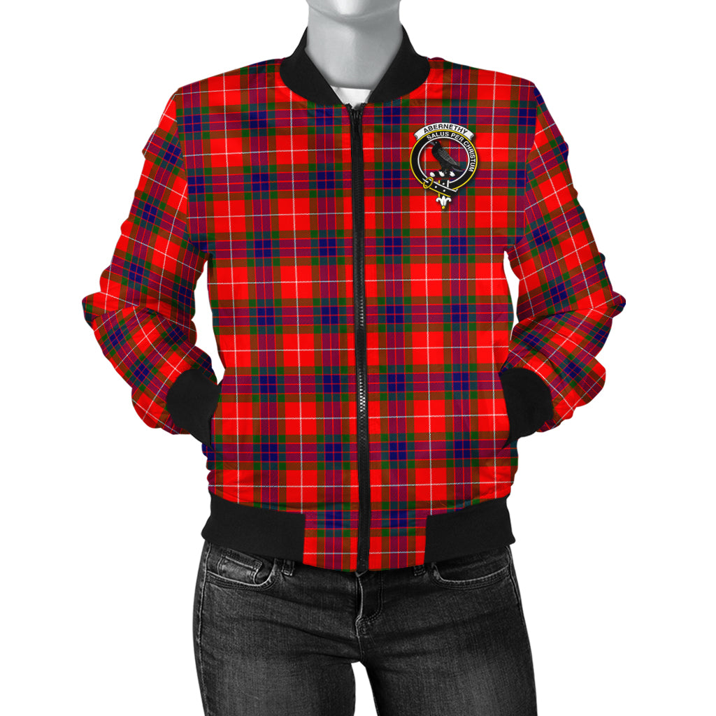 Abernethy Tartan Bomber Jacket with Family Crest - Tartanvibesclothing