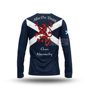 Abernethy Tartan Lion Rampant Long Sleeve T-Shirt Proudly Display Your Heritage with Alba Gu Brath and Clan Name - Tartan Vibes Clothing