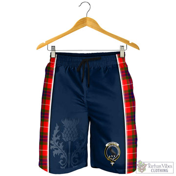Abernethy Tartan Men's Shorts with Family Crest and Scottish Thistle Vibes Sport Style