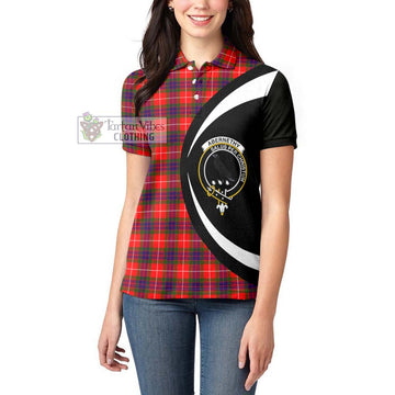 Abernethy Tartan Women's Polo Shirt with Family Crest Circle Style - Tartan Vibes Clothing