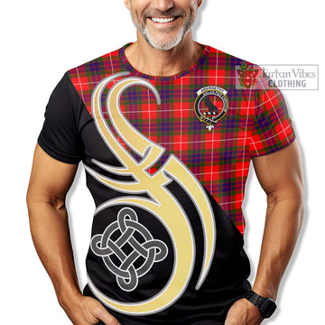 Abernethy Tartan T-Shirt with Family Crest and Celtic Symbol Style - Tartan Vibes Clothing