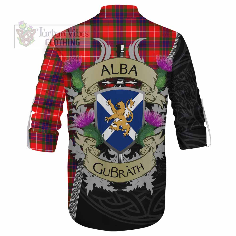 Tartan Vibes Clothing Abernethy Tartan Family Crest Ghillie Kilt Shirt Lion Rampant Royal Thistle Shield Celtic Inspired