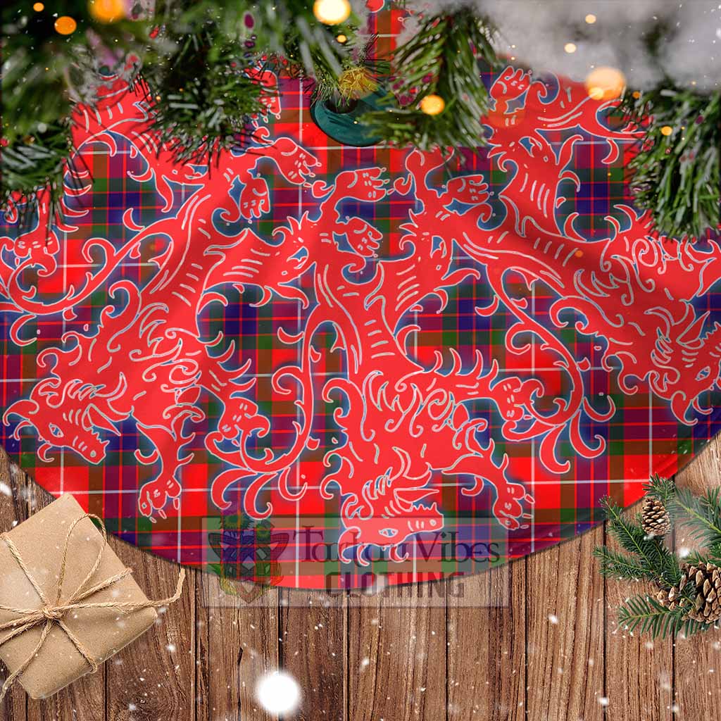 Tartan Vibes Clothing Abernethy Tartan Christmas Tree Skirt Lion Rampant Style