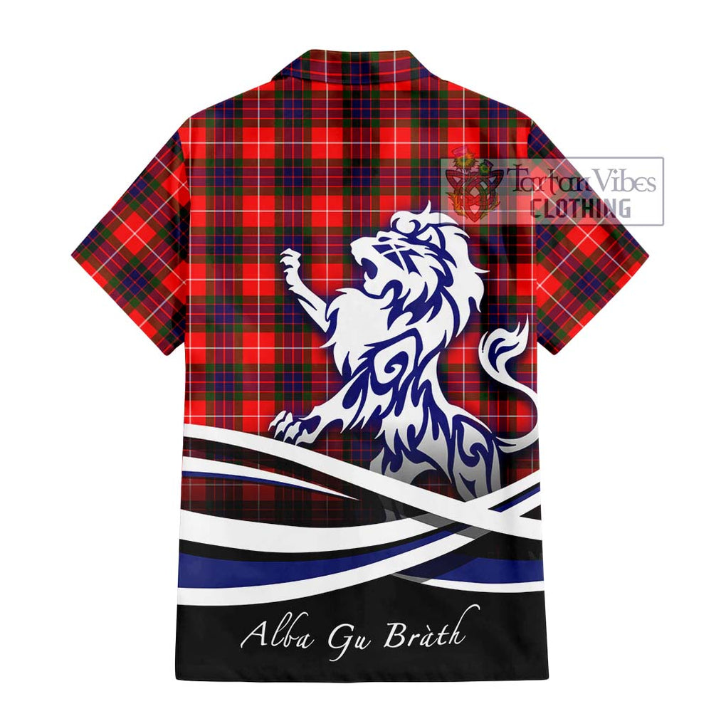 Abernethy Tartan Hawaiian Shirt with Alba Gu Brath Regal Lion Emblem - Tartan Vibes Clothing