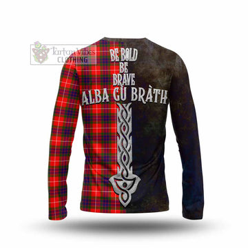 Abernethy Tartan Family Crest Long Sleeve T-Shirt Alba Gu Brath Be Brave Lion Ancient Style