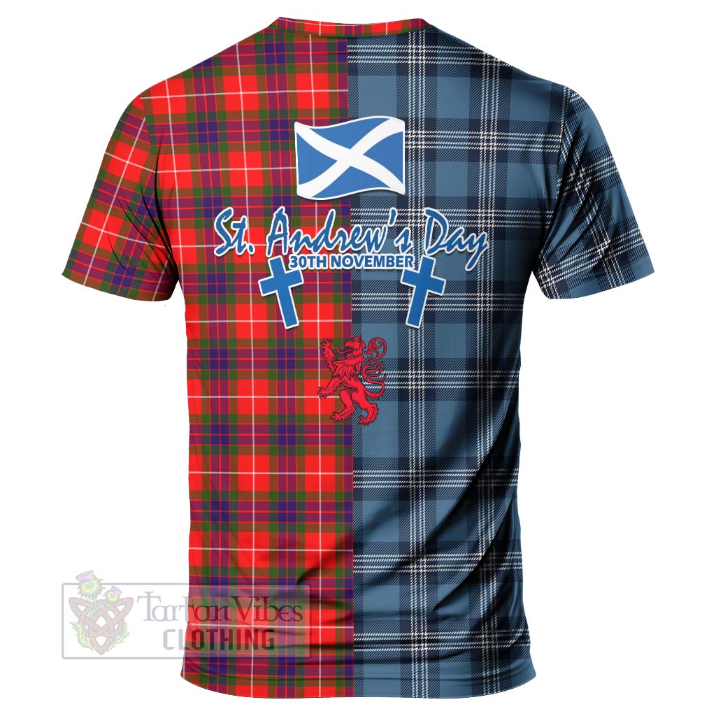 Abernethy Tartan T-Shirt Happy St. Andrew's Day Half Tartan Style - Tartan Vibes Clothing