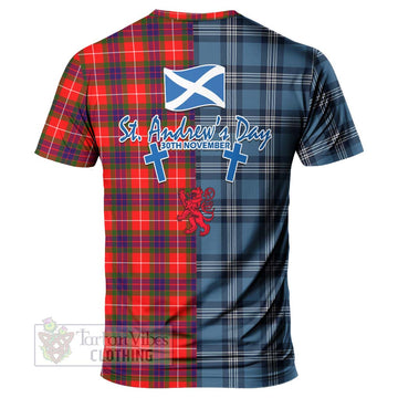 Abernethy Tartan T-Shirt Happy St. Andrew's Day Half Tartan Style - Tartan Vibes Clothing