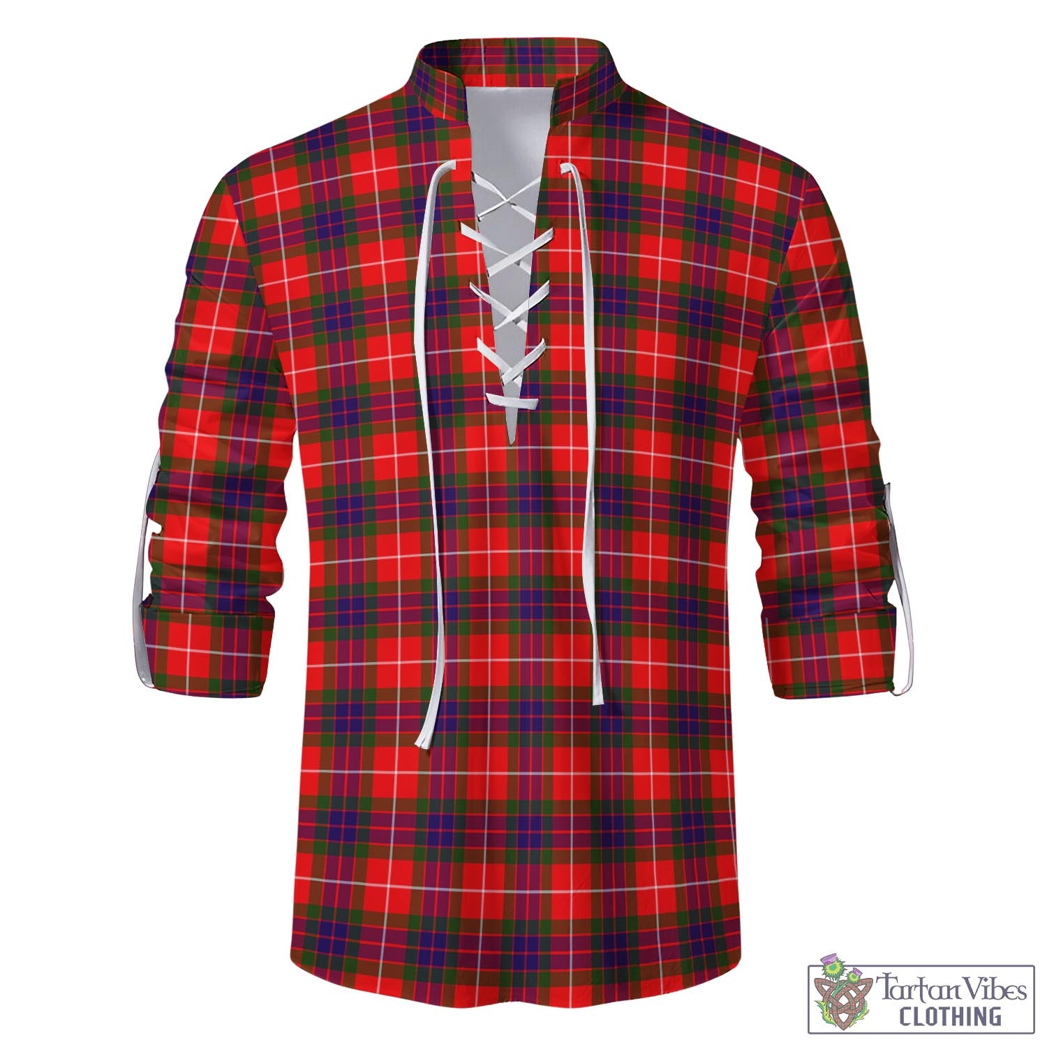 Tartan Vibes Clothing Abernethy Tartan Men's Scottish Traditional Jacobite Ghillie Kilt Shirt