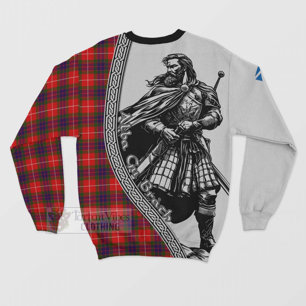 Abernethy Tartan Clan Crest Sweatshirt with Highlander Warrior Celtic Style - Tartan Vibes Clothing