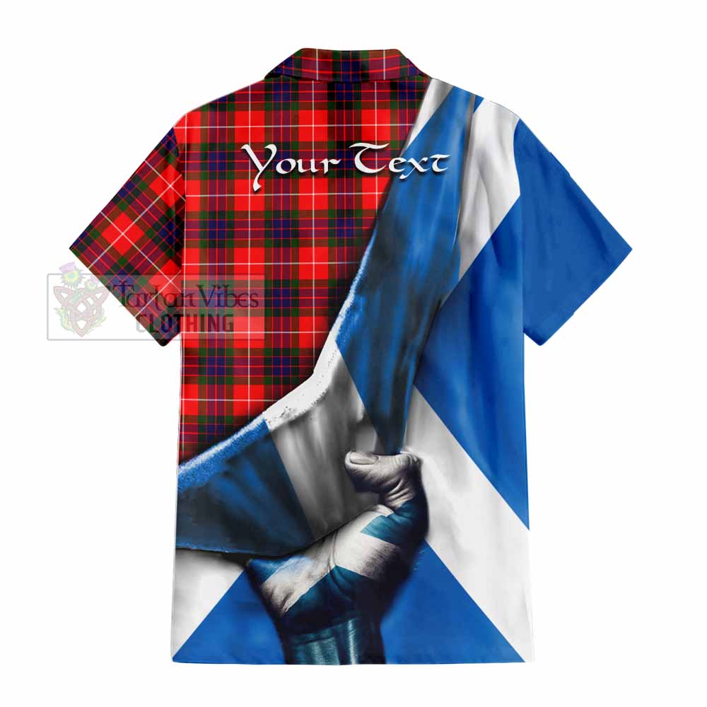 Abernethy Tartan Hawaiian Shirt with Family Crest Scotland Patriotic Style - Tartan Vibes Clothing