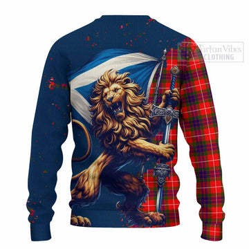 Abernethy Tartan Family Crest Knitted Sweater with Scottish Majestic Lion - Tartan Vibes Clothing