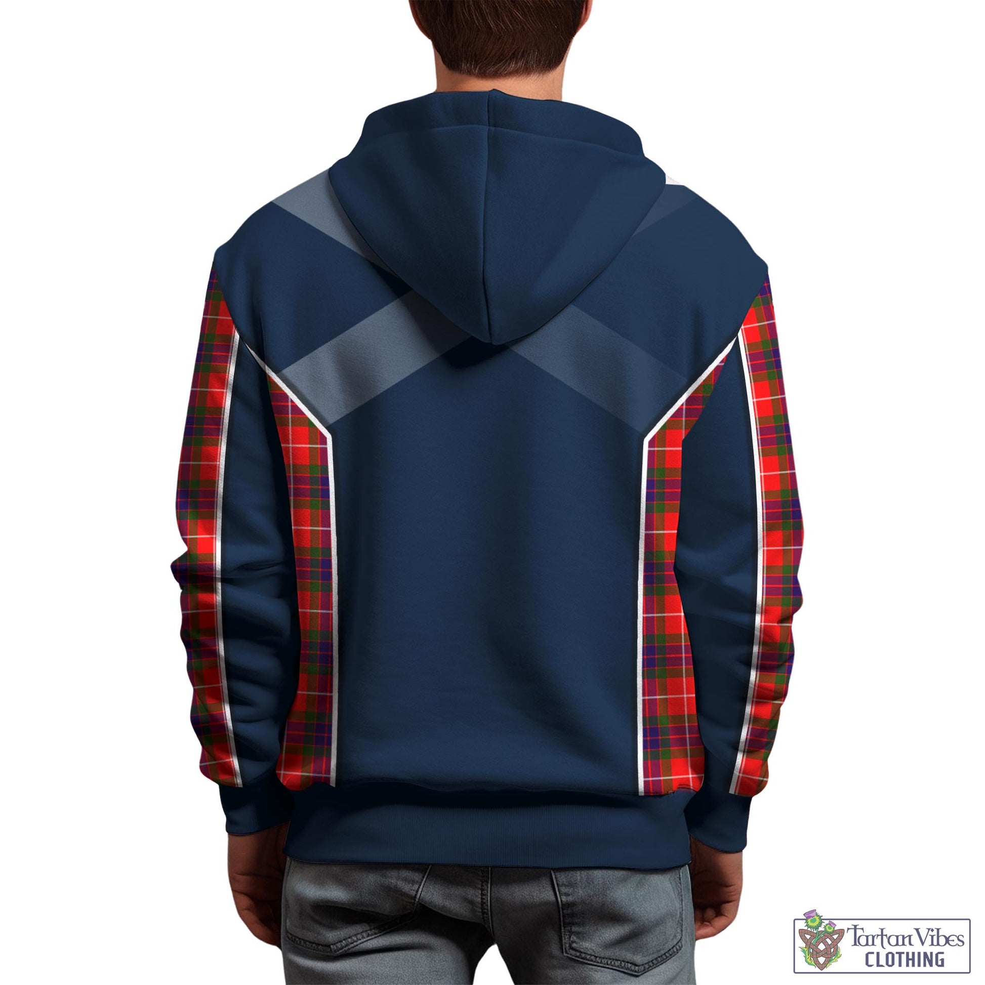 Tartan Vibes Clothing Abernethy Tartan Hoodie with Family Crest and Scottish Thistle Vibes Sport Style