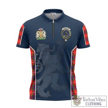 Tartan Vibes Clothing Abernethy Tartan Zipper Polo Shirt with Family Crest and Lion Rampant Vibes Sport Style