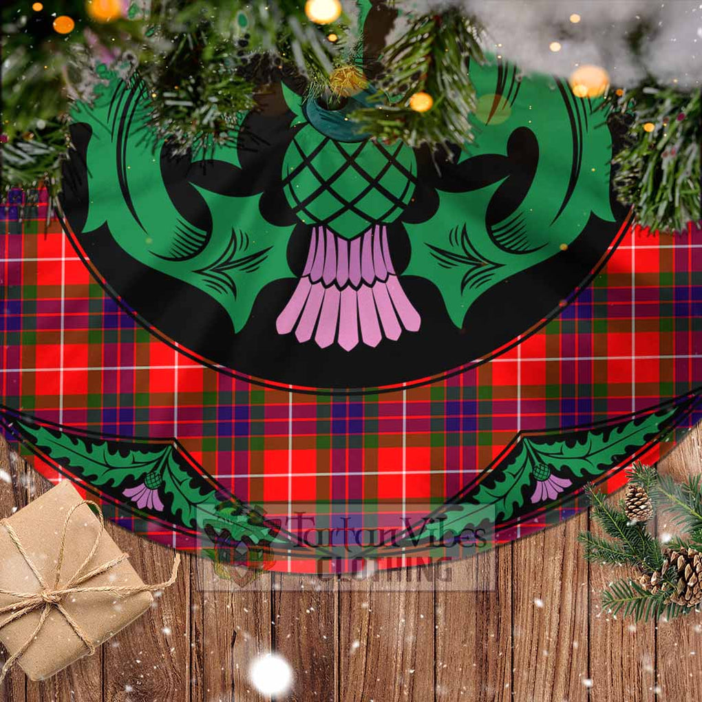 Tartan Vibes Clothing Abernethy Tartan Christmas Tree Skirt Scottish Thistle Style