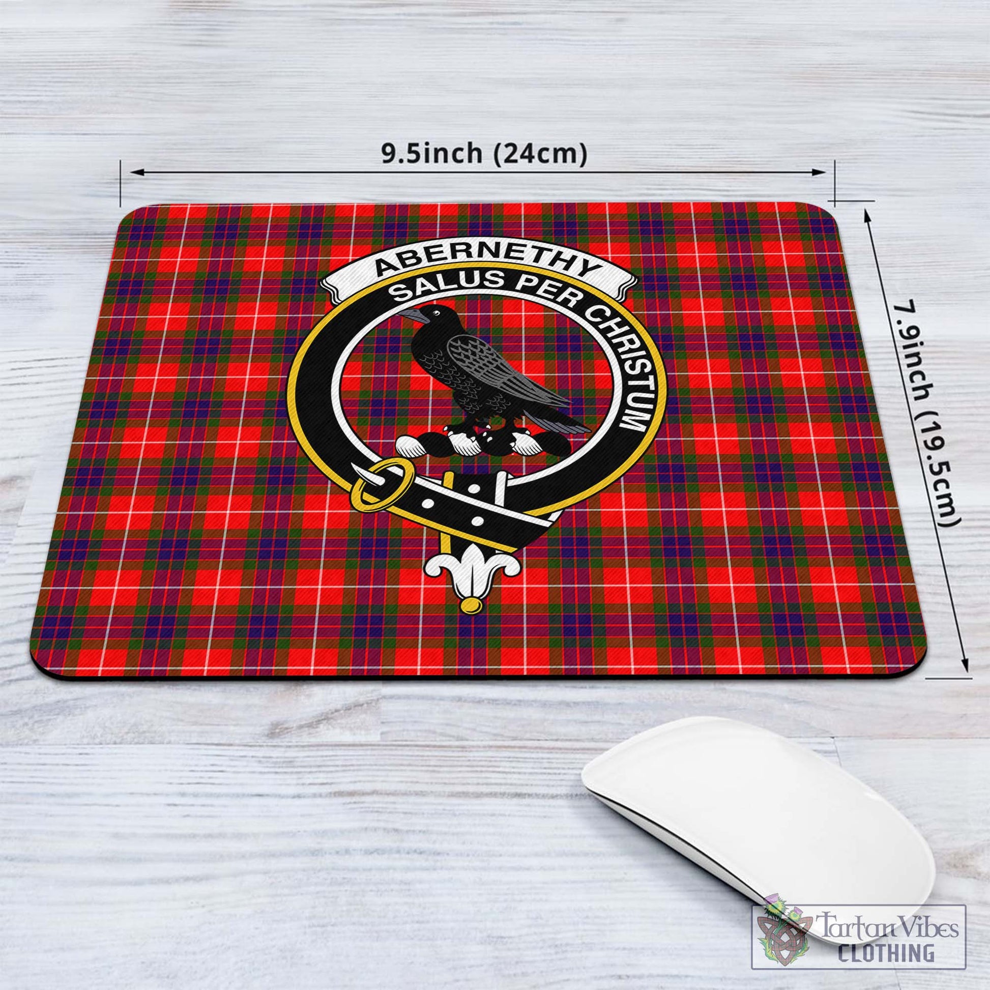 Tartan Vibes Clothing Abernethy Tartan Mouse Pad with Family Crest