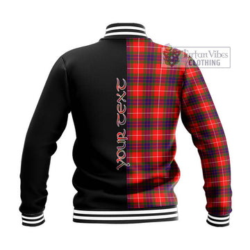 Abernethy Tartan Baseball Jacket with Family Crest and Half Of Me Style - Tartan Vibes Clothing