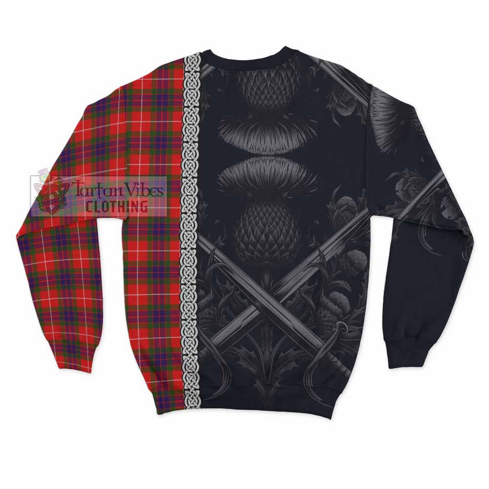 Abernethy Tartan Sweatshirt with Family Crest Cross Sword Thistle Celtic Vibes - Tartan Vibes Clothing