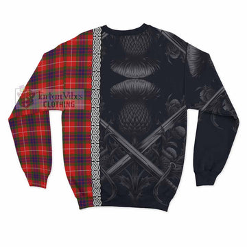 Abernethy Tartan Sweatshirt with Family Crest Cross Sword Thistle Celtic Vibes - Tartan Vibes Clothing
