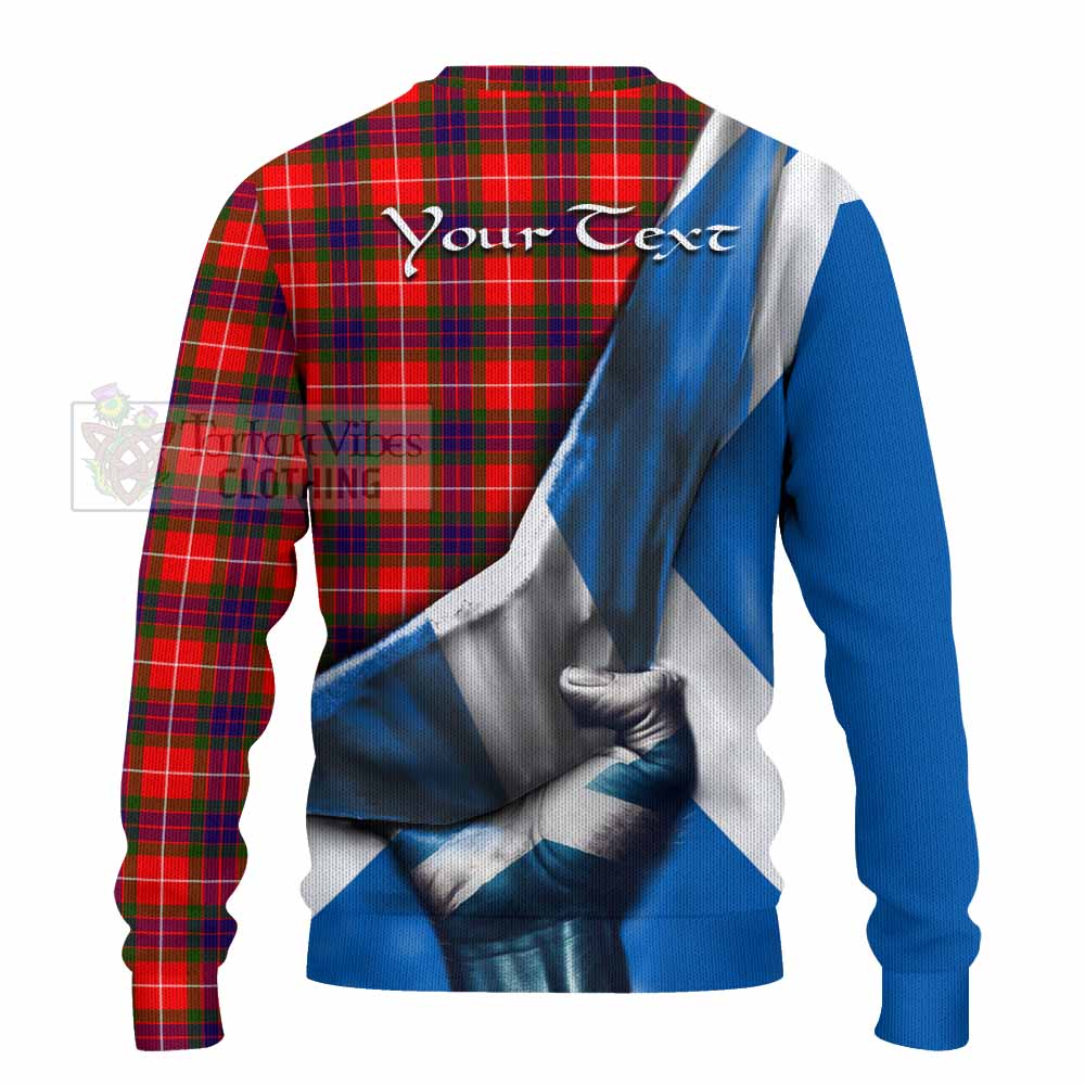 Abernethy Tartan Knitted Sweater with Family Crest Scotland Patriotic Style - Tartan Vibes Clothing
