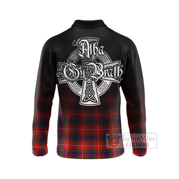 Abernethy Tartan Long Sleeve Polo Shirt Featuring Alba Gu Brath Family Crest Celtic Inspired - Tartan Vibes Clothing