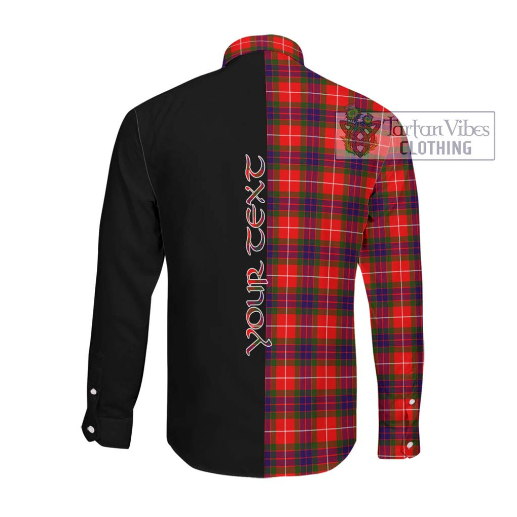 Abernethy Tartan Long Sleeve Button Shirt with Family Crest and Half Of Me Style Men's Shirt - Tartanvibesclothing Shop